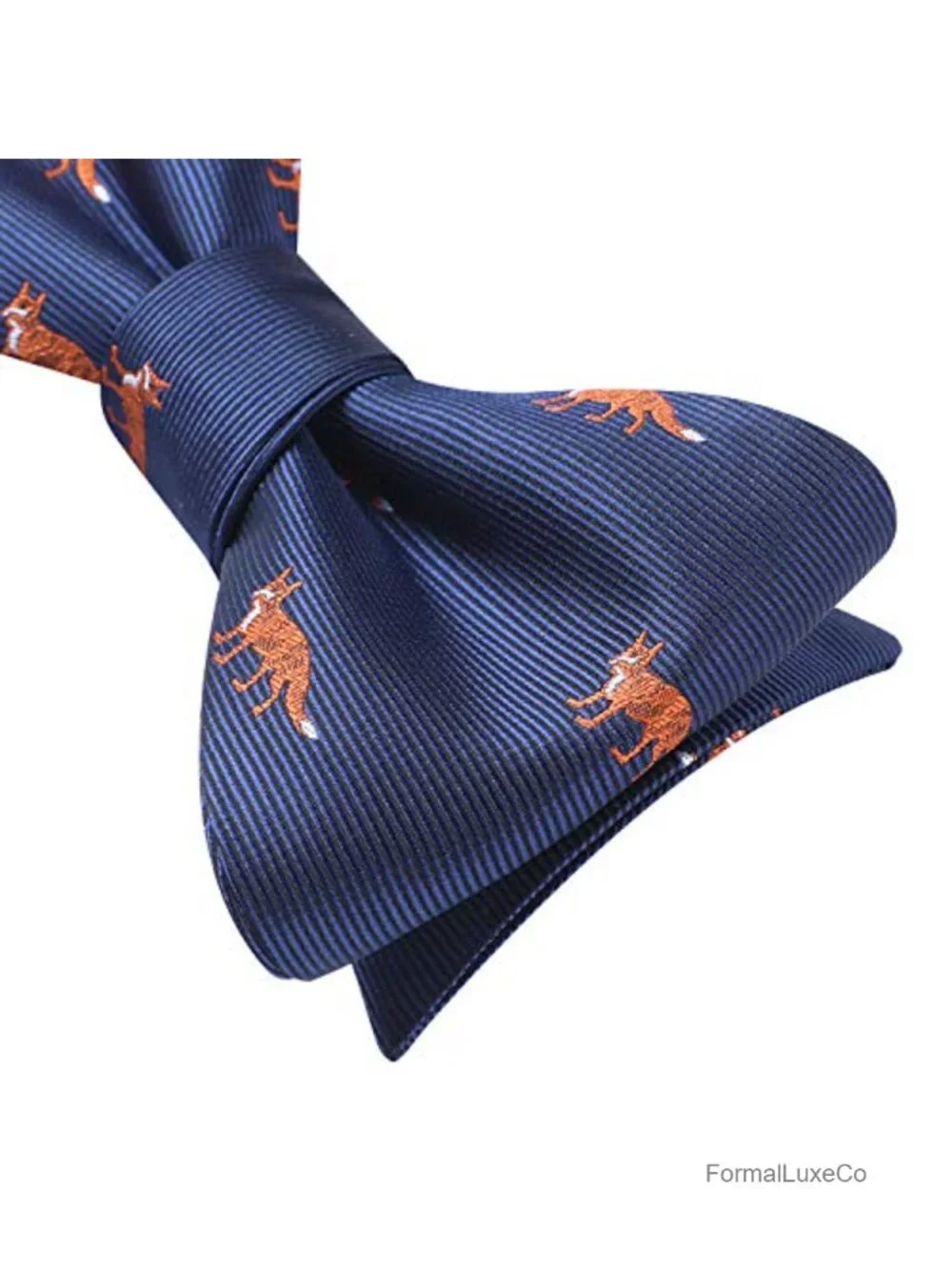Self Tie Bow Tie and Pocket Square Set Silk Woven Animal Print Adjustable Men's